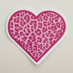 10/$10 Pink Animal Print Heart Sticker